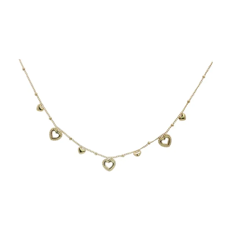Multi Heart Shaped Charm Necklace