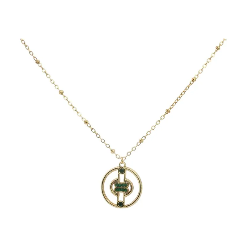 Ring Pendant w Stone Necklace